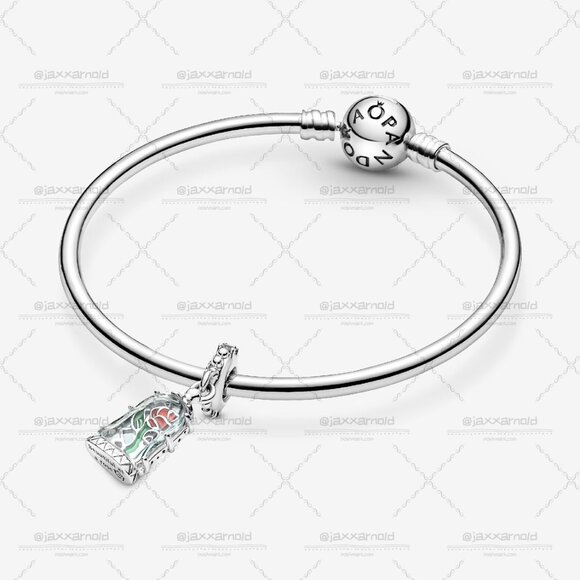 Pandora Disney Beauty and the Beast Enchanted Rose Dangle Charm - Picture 3 of 6